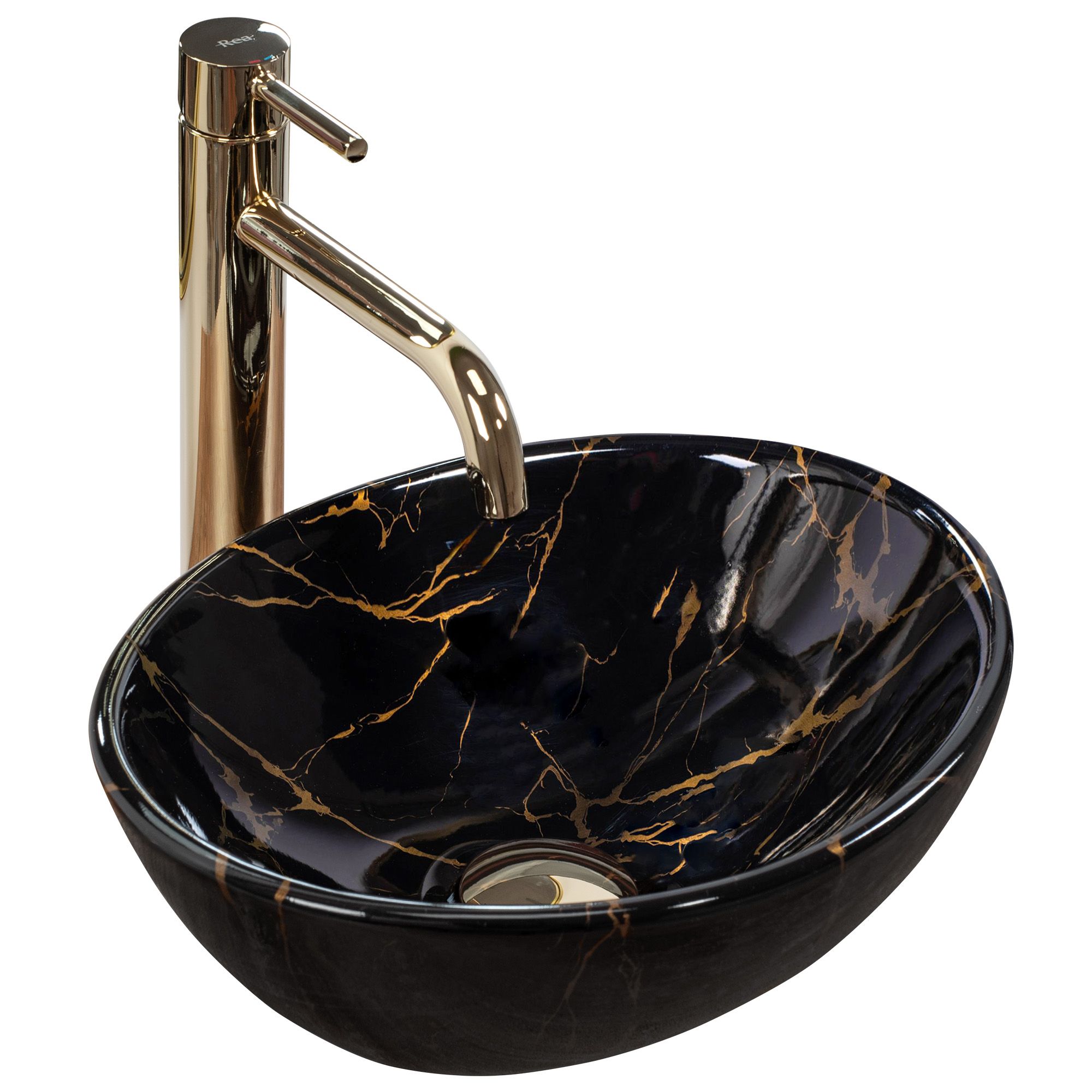 Rea Sofia Mini Black Marble Kiiltävä Pesuallas Työtasolle 1